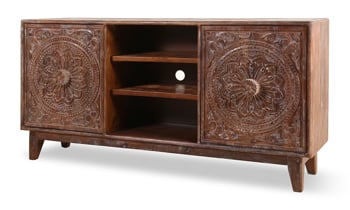 Handcrafted entertainment console made in India.